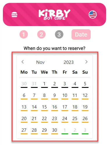 Select date