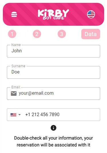 Insert personal data